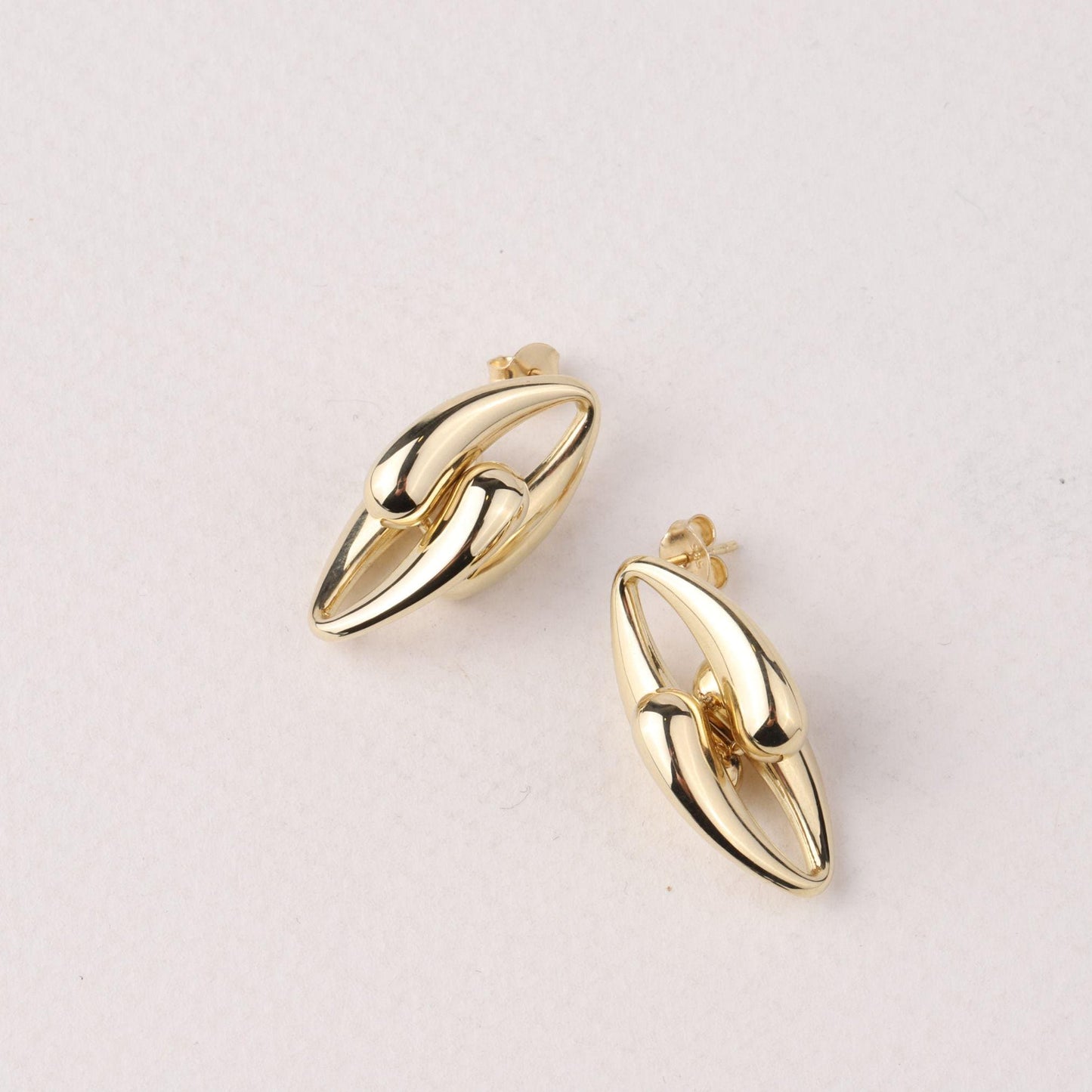 14K Solid Gold Teardrop Stud Earrings, Minimalist Drop Earrings, Dainty Gold Earrings, Simple Everyday Jewelry, Gift for Her