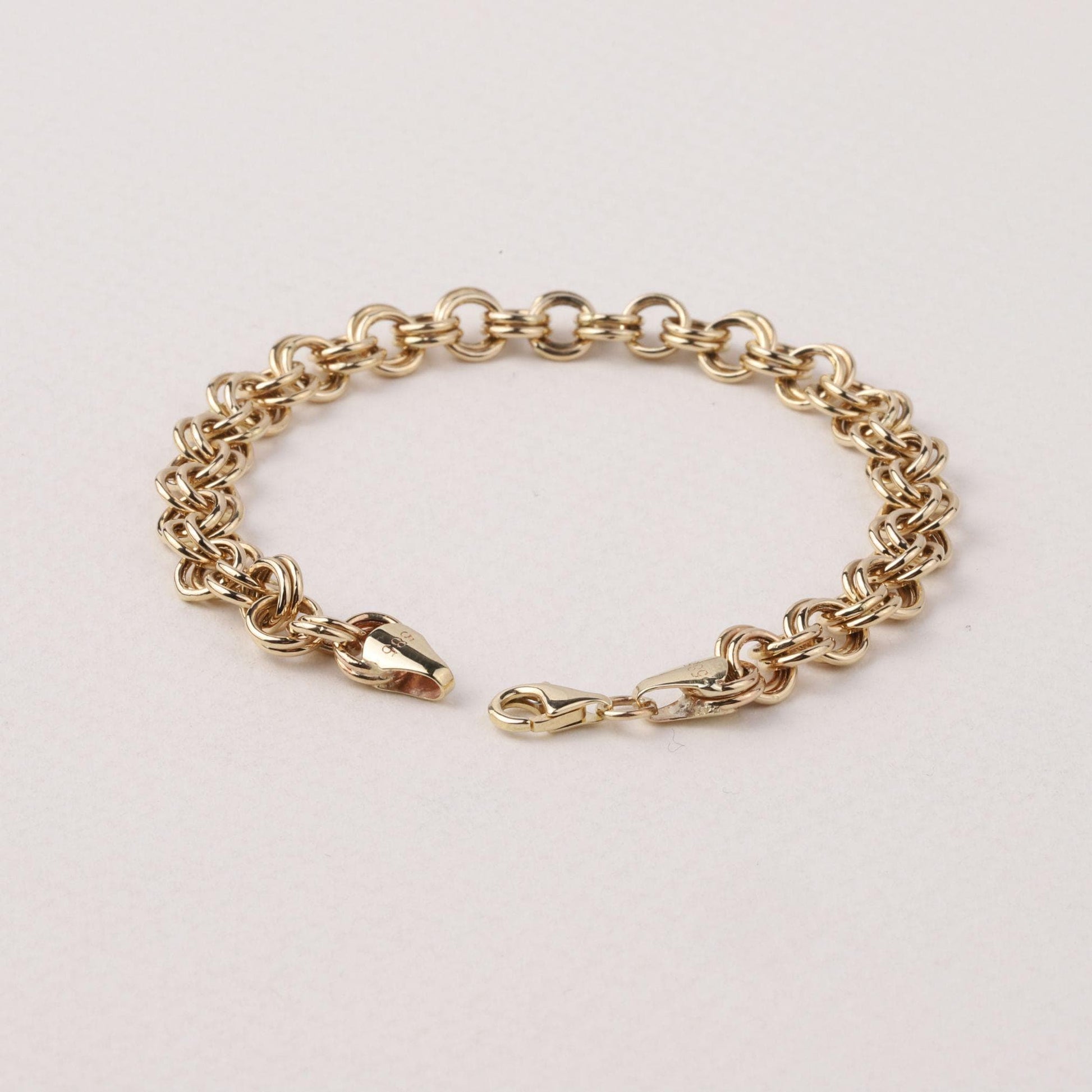 14K Gold 6mm Rolo Chain Bracelet, Chunky Gold Link Bracelet, Round Link Chain, Bold Statement Jewelry, Gift for Her