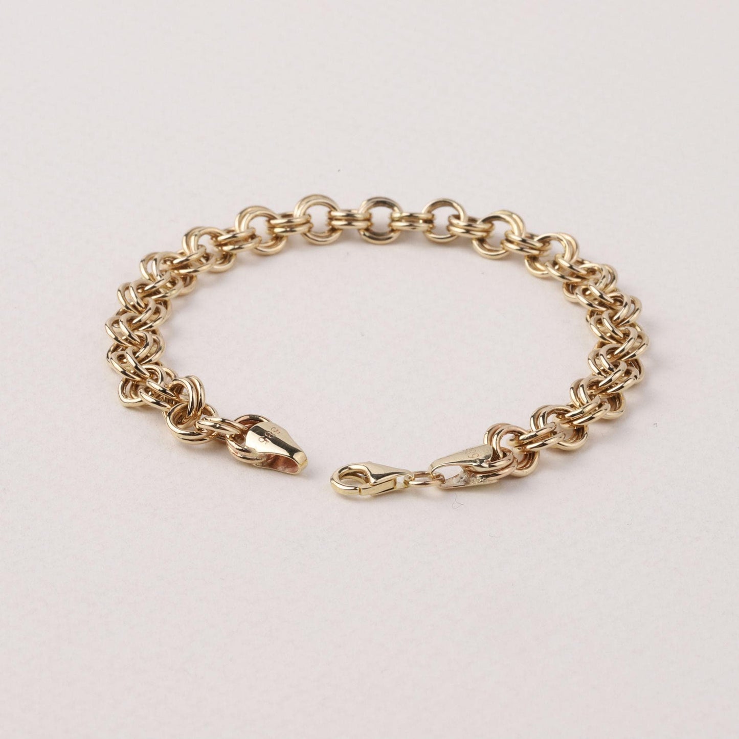14K Gold 6mm Rolo Chain Bracelet, Chunky Gold Link Bracelet, Round Link Chain, Bold Statement Jewelry, Gift for Her