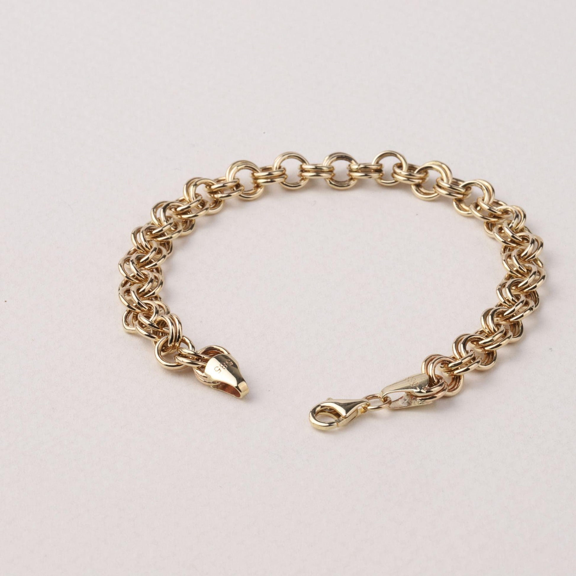 14K Gold 6mm Rolo Chain Bracelet, Chunky Gold Link Bracelet, Round Link Chain, Bold Statement Jewelry, Gift for Her