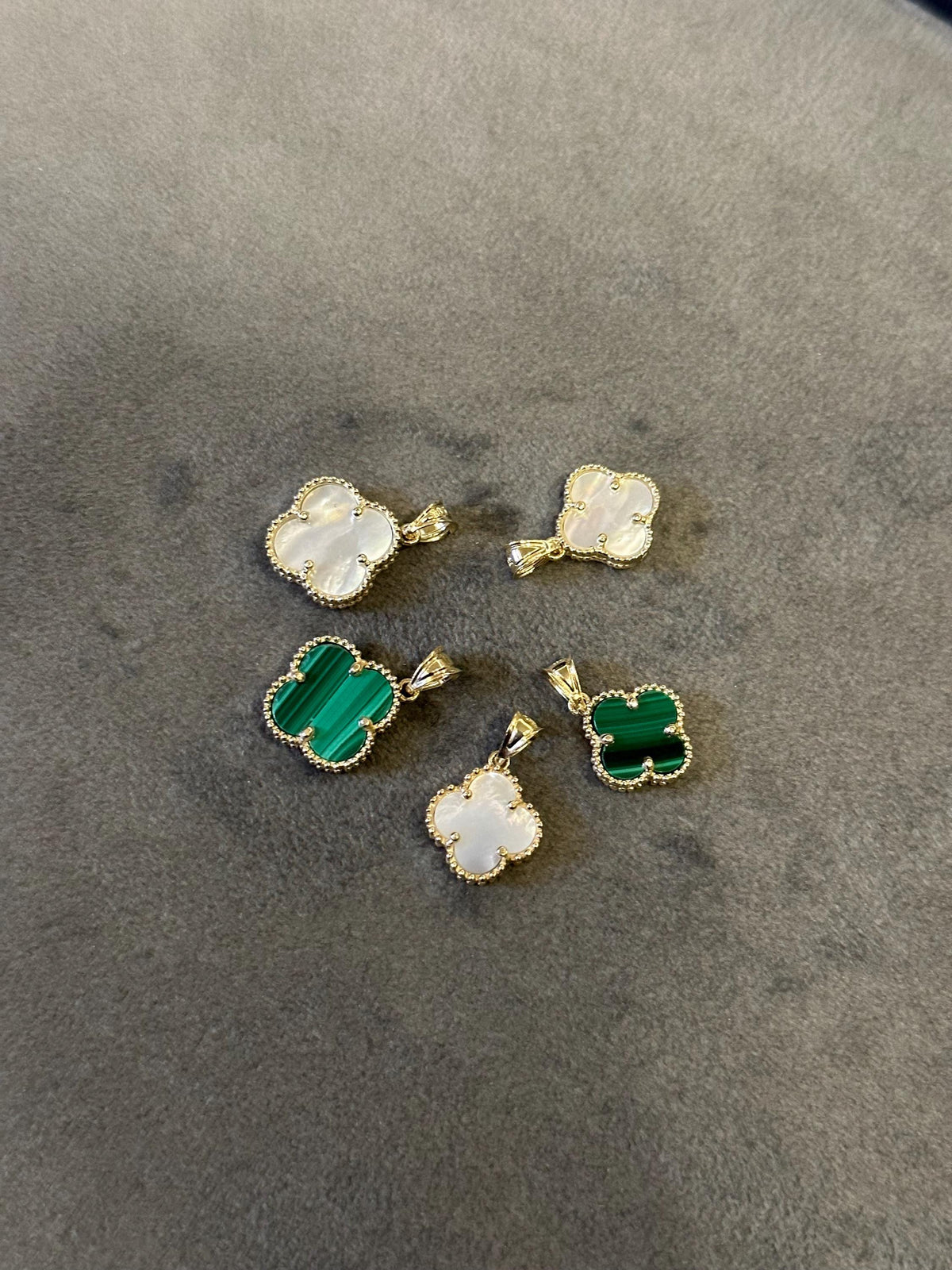 14K Gold Clover Necklace, Four Leaf Pendant, Shamrock Necklace, Good Luck Charm Necklace, St Patricks Day Accessory, Bridesmaid Jewelry