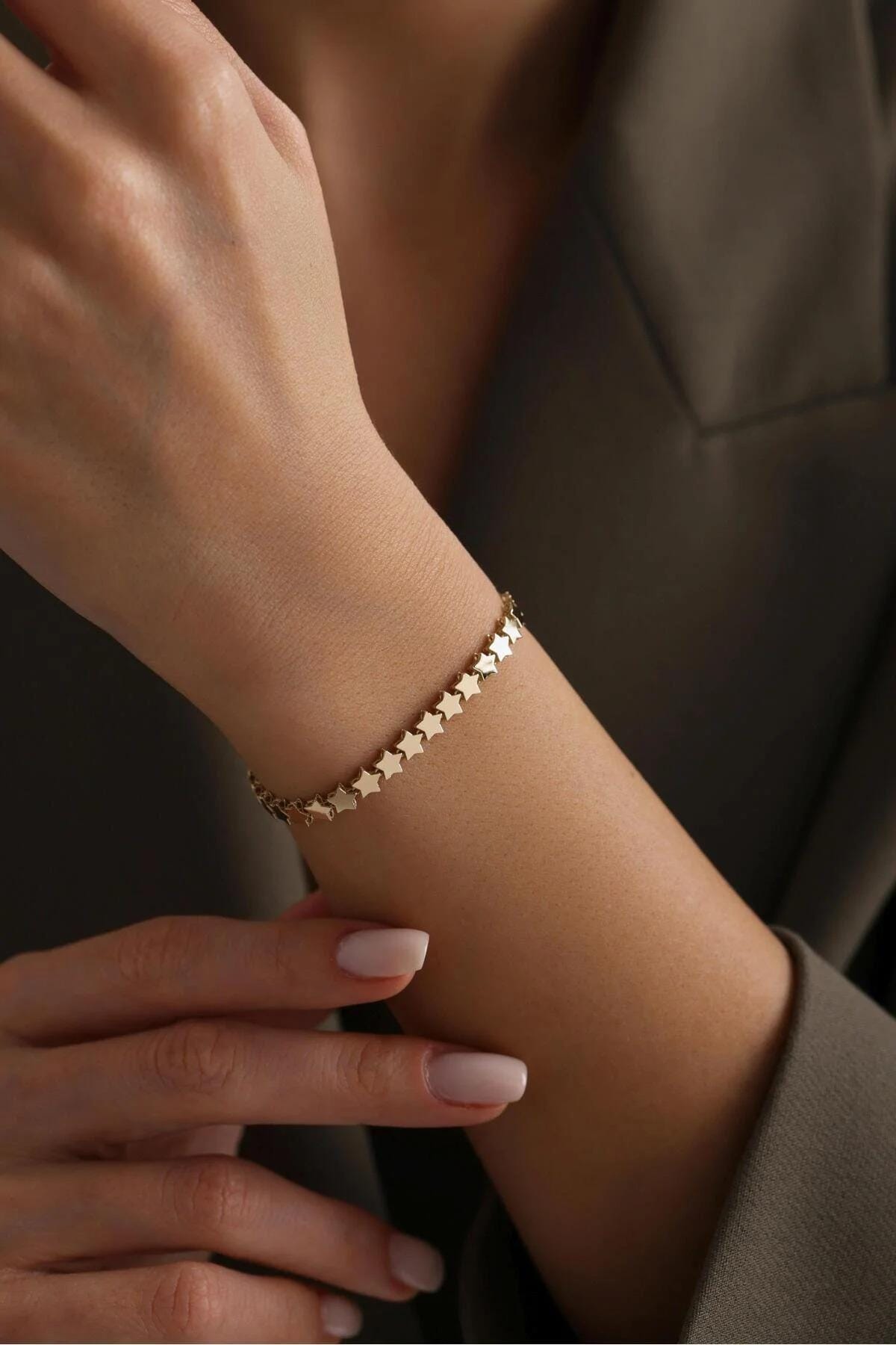 14K Gold Multi Star Bracelet, Star Charm Bracelet, Dainty Star Jewelry, Minimalist Celestial Bracelet, Gold Chain Bracelet, Bridal Gift