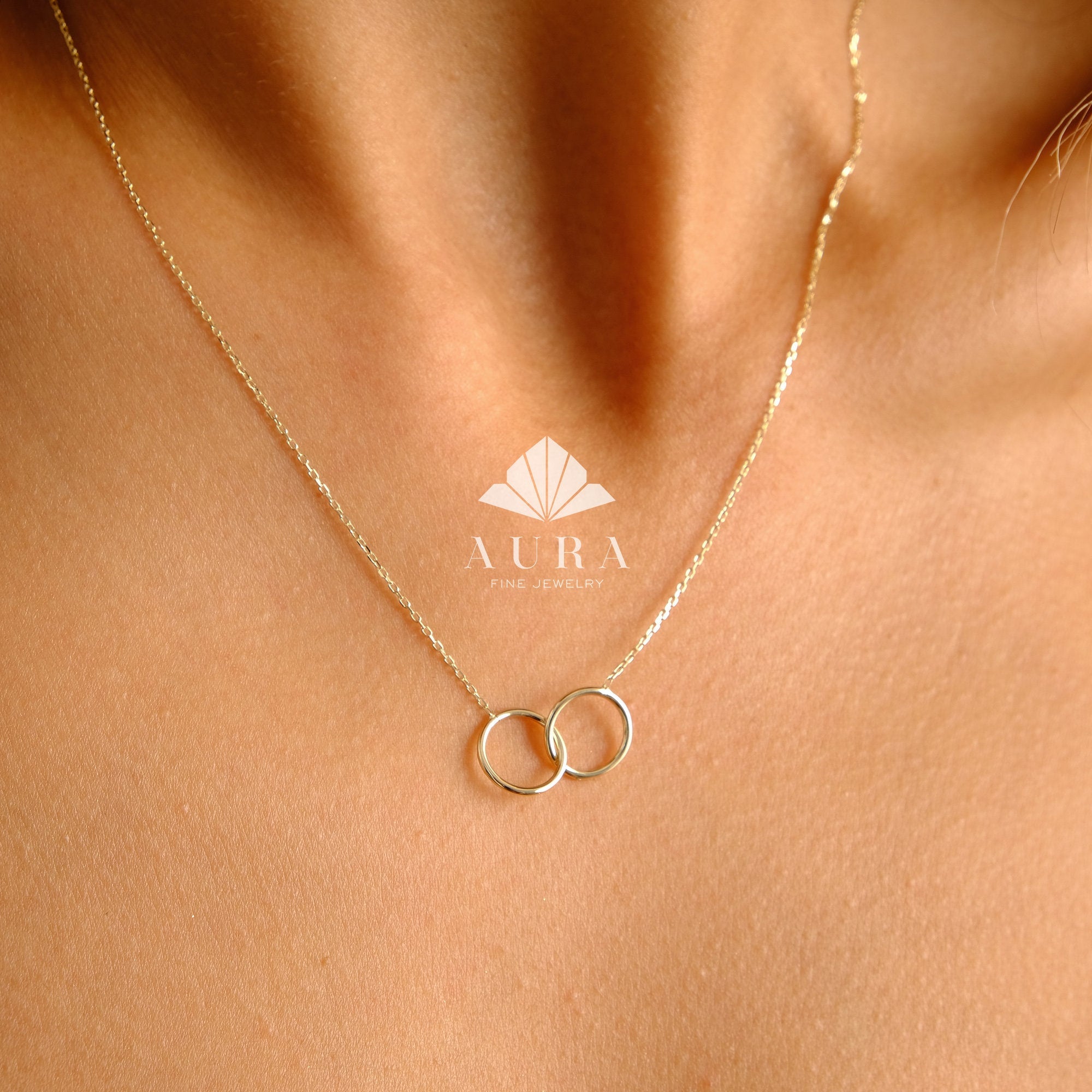 Two Interlocking Circles Necklace: Eternity Necklace, Infinity Necklace,  Entwined Circles, Gift Necklace, 2 Interlocking Circles - Dear Ava
