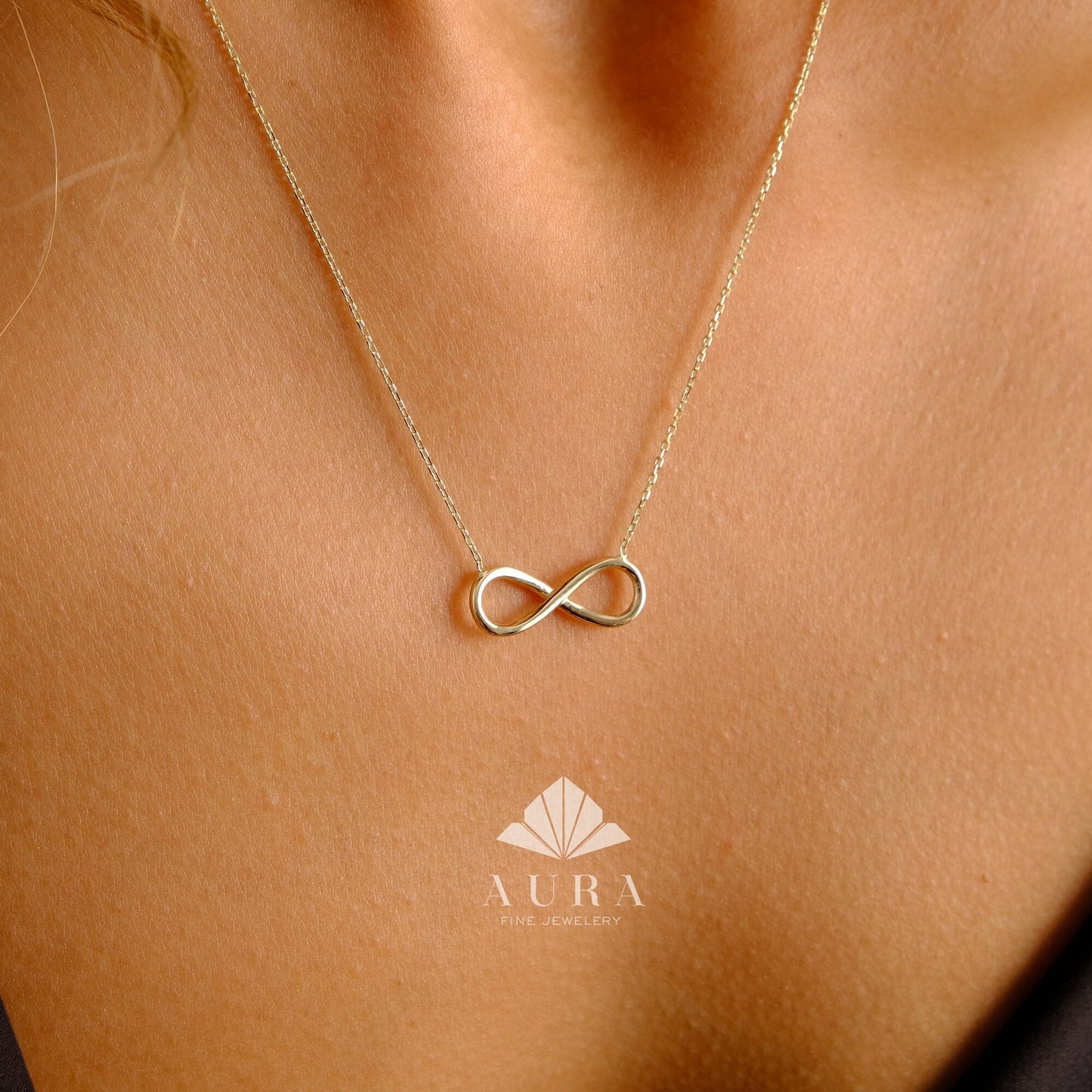 14K Gold Infinity Necklace, Infinity Pendant, Eternity Necklace, Infinite Love Necklace, Valentines Day Gift, Friendship Necklace