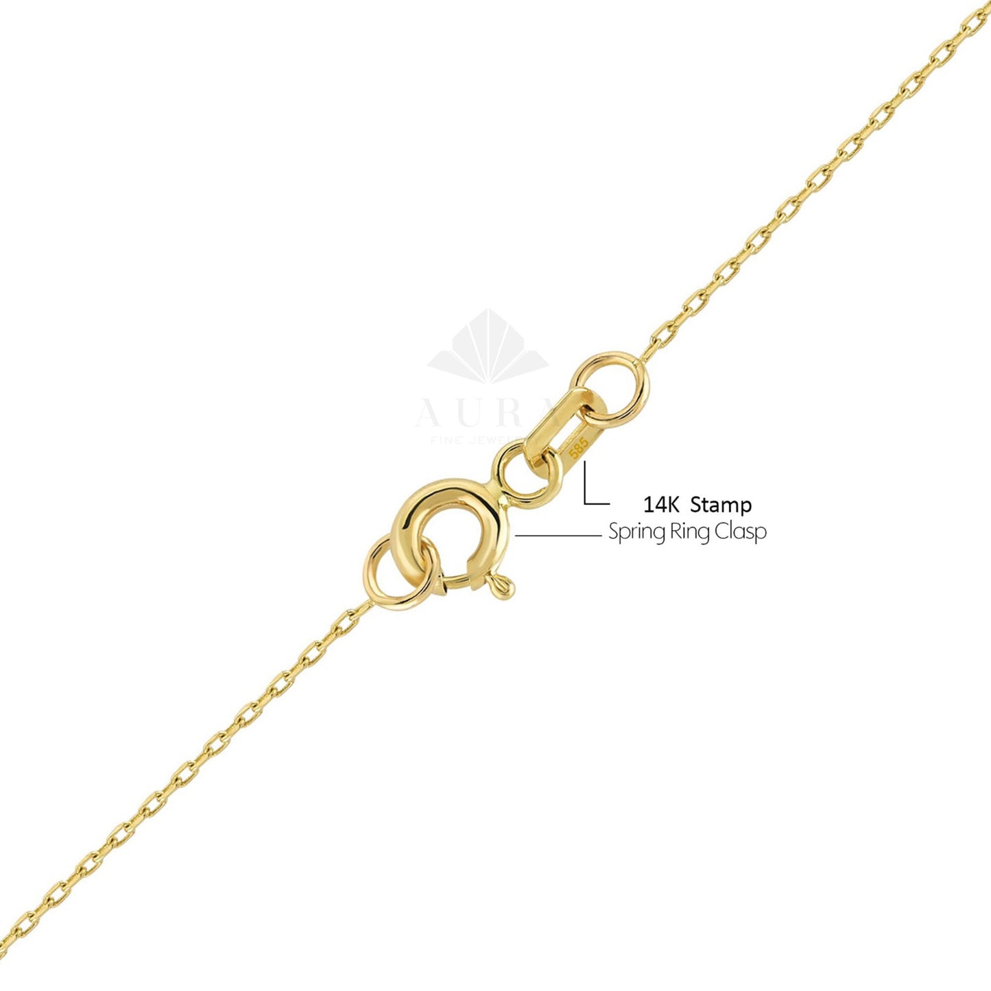 14K Solid Gold Diamond Cut Cable Chain 16" 18" 20" 22" 24", 0.7 mm - Unisex - Gold Chain for Women Men, Custom Size and Gold Color