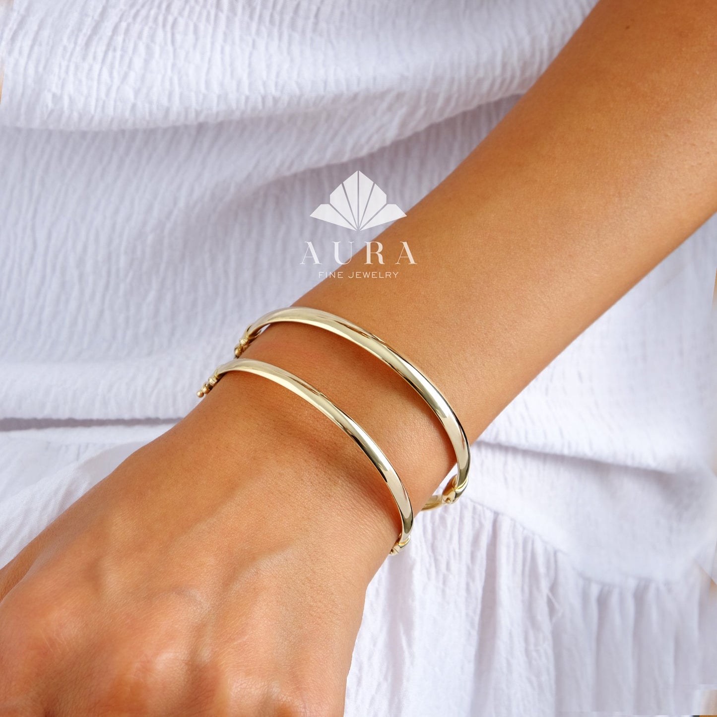 14K Gold Hinged Classic Gold Bangle Bracelet, 4mm 5mm Gold Dome Bangle, Wide Custom Bracelet, Personalized Cuff, Stacking Engraved Bangle