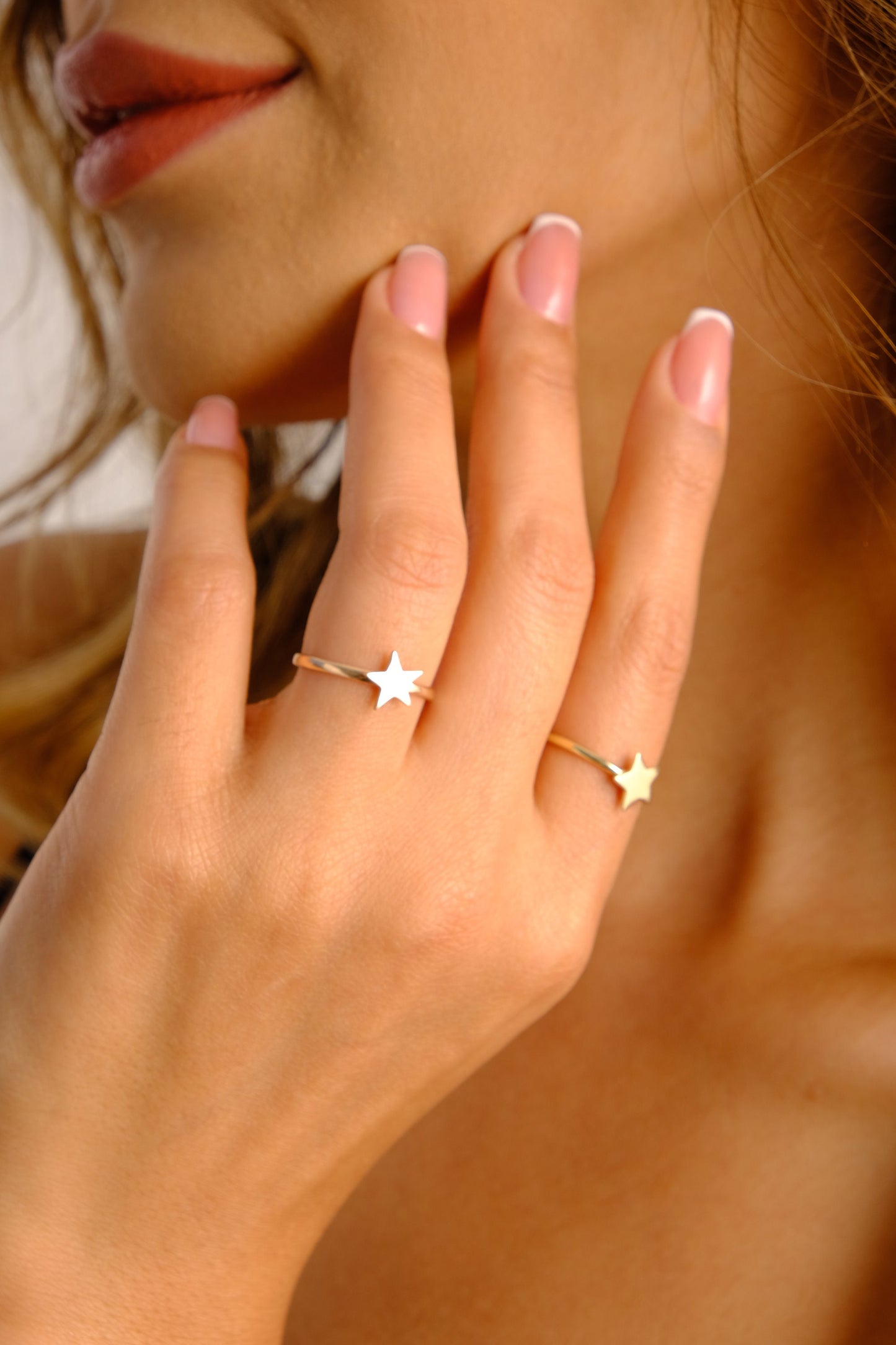 14K Gold Star Ring, Celestial Gold Band Ring, Minimalist Gold Ring, Stacking Ring, Lucky Star Ring, Starburst Ring, Gift For Her