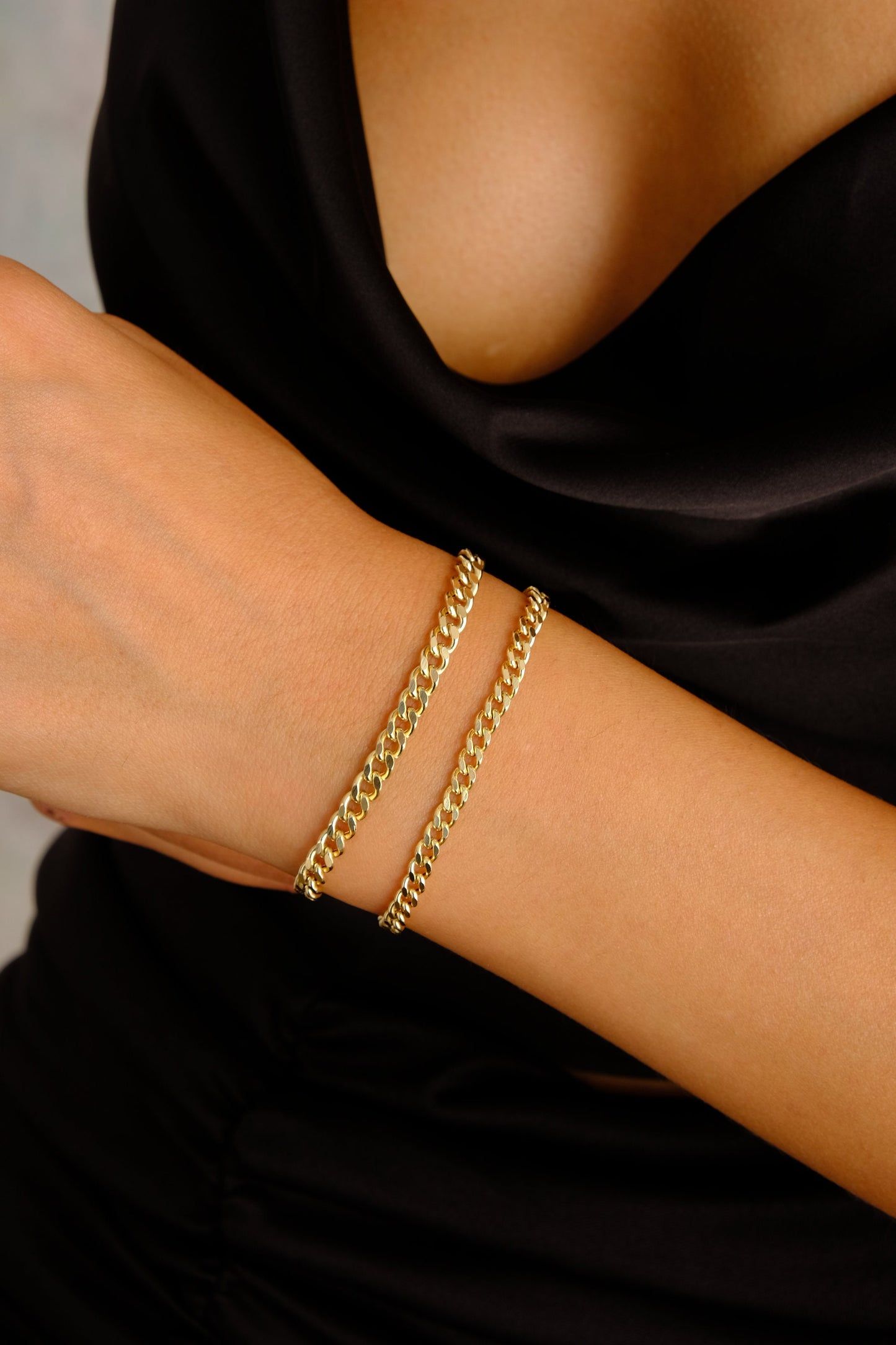 14K Gold Cuban Link Bracelet, Cuban Link Chain Bracelet, 3mm 5mm Curb Link Bracelet, Stacking Gold Bracelet, Men Women Bracelet, Holiday