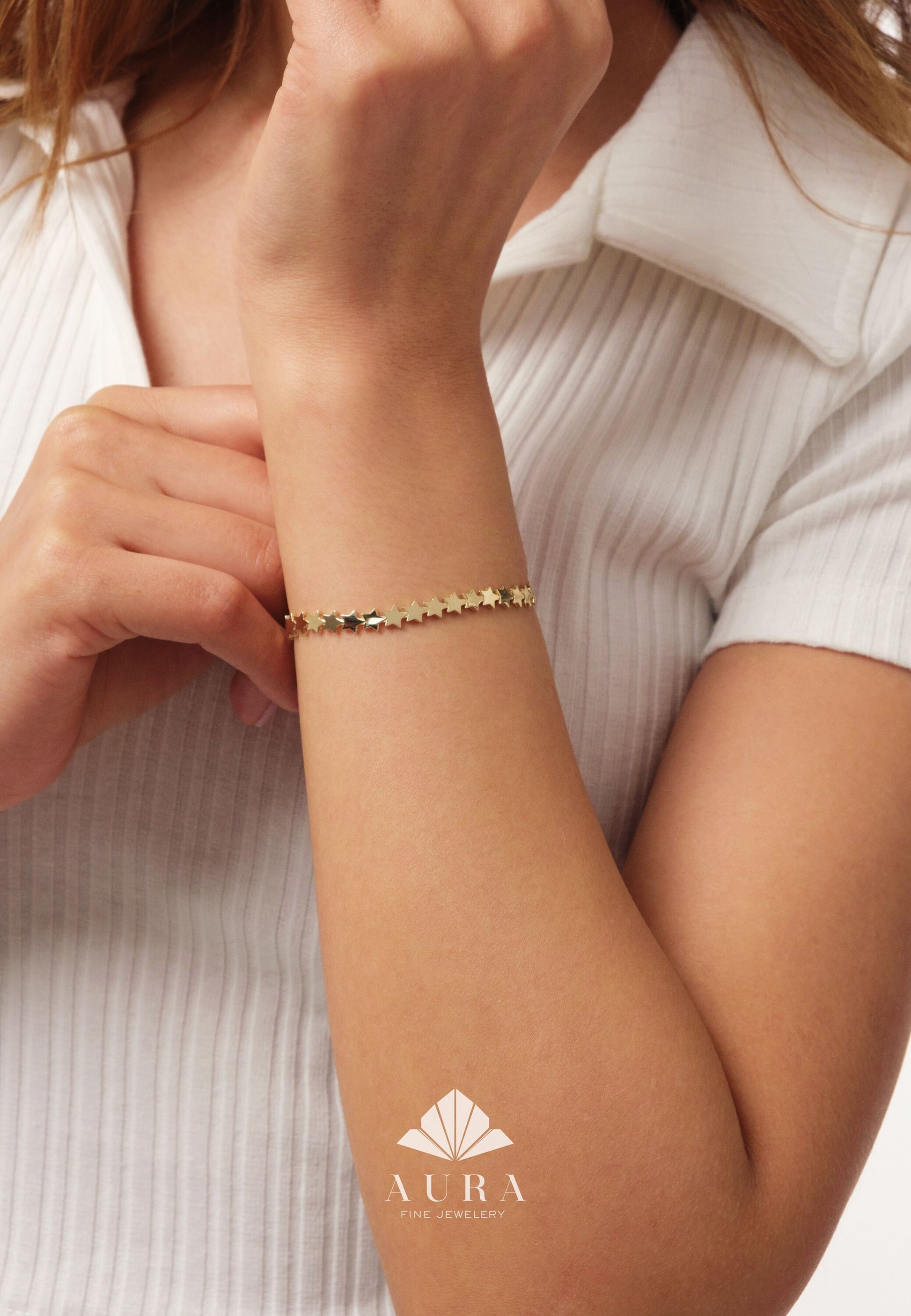 14K Gold Multi Star Bracelet, Star Charm Bracelet, Dainty Star Jewelry, Minimalist Celestial Bracelet, Gold Chain Bracelet, Bridal Gift