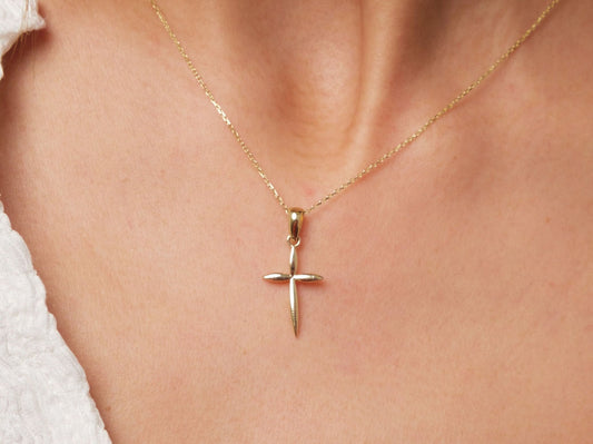 14K Gold Cross Necklace