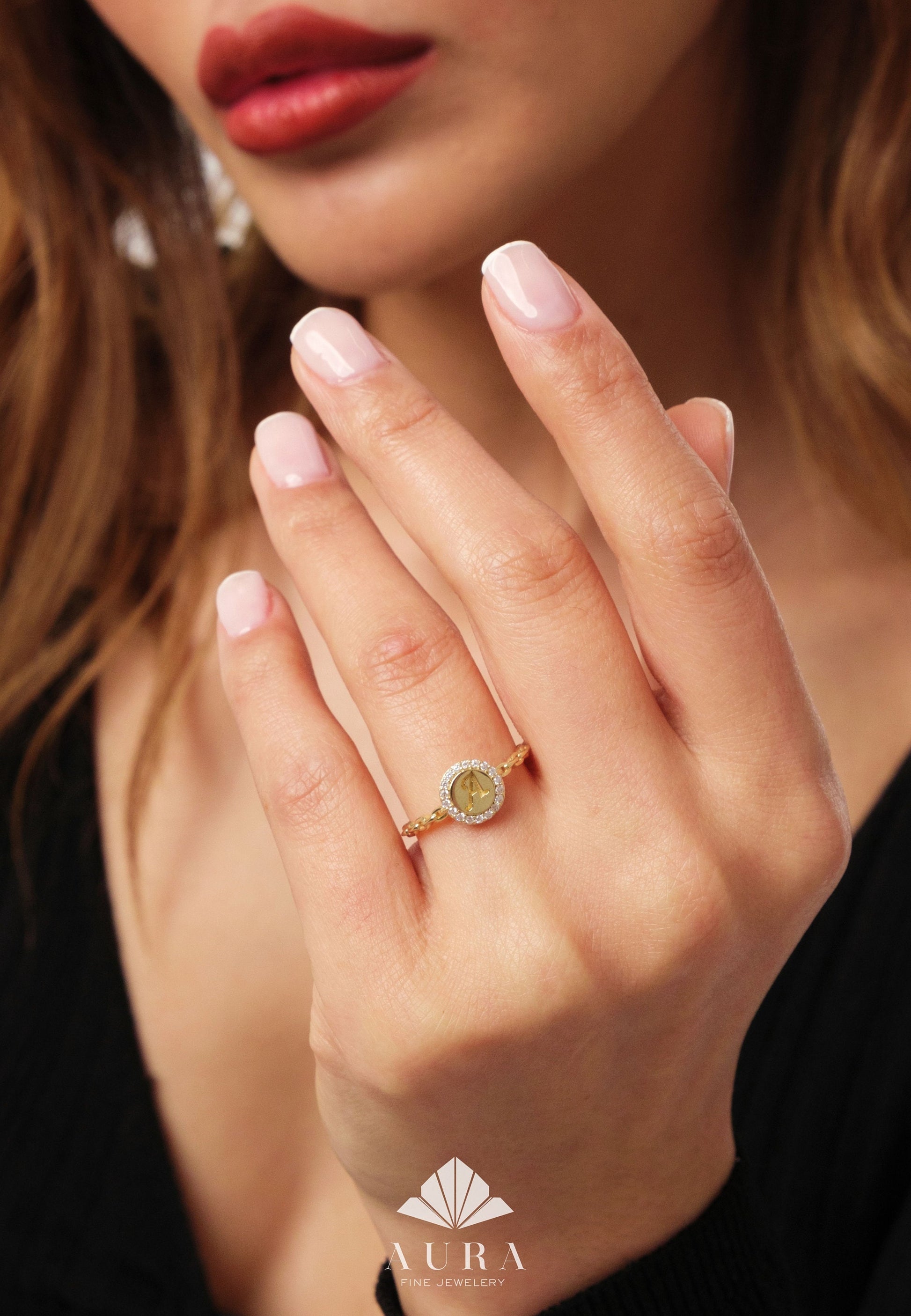 Dainty Letter Ring