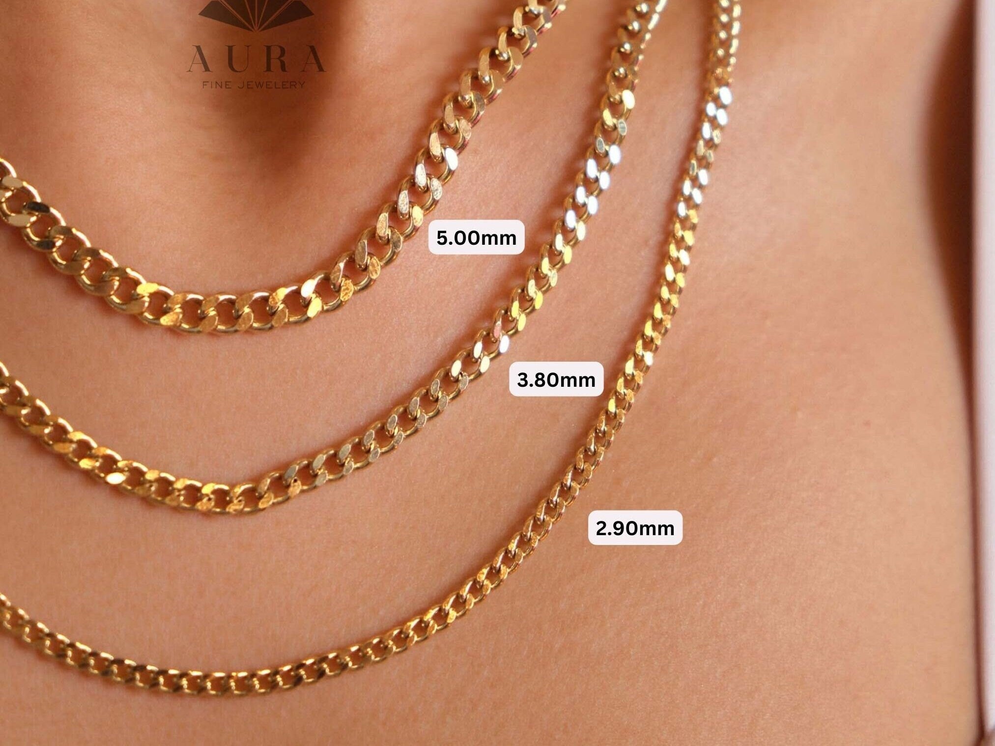 14k Gold Cuban discount Chain necklace Men/Women