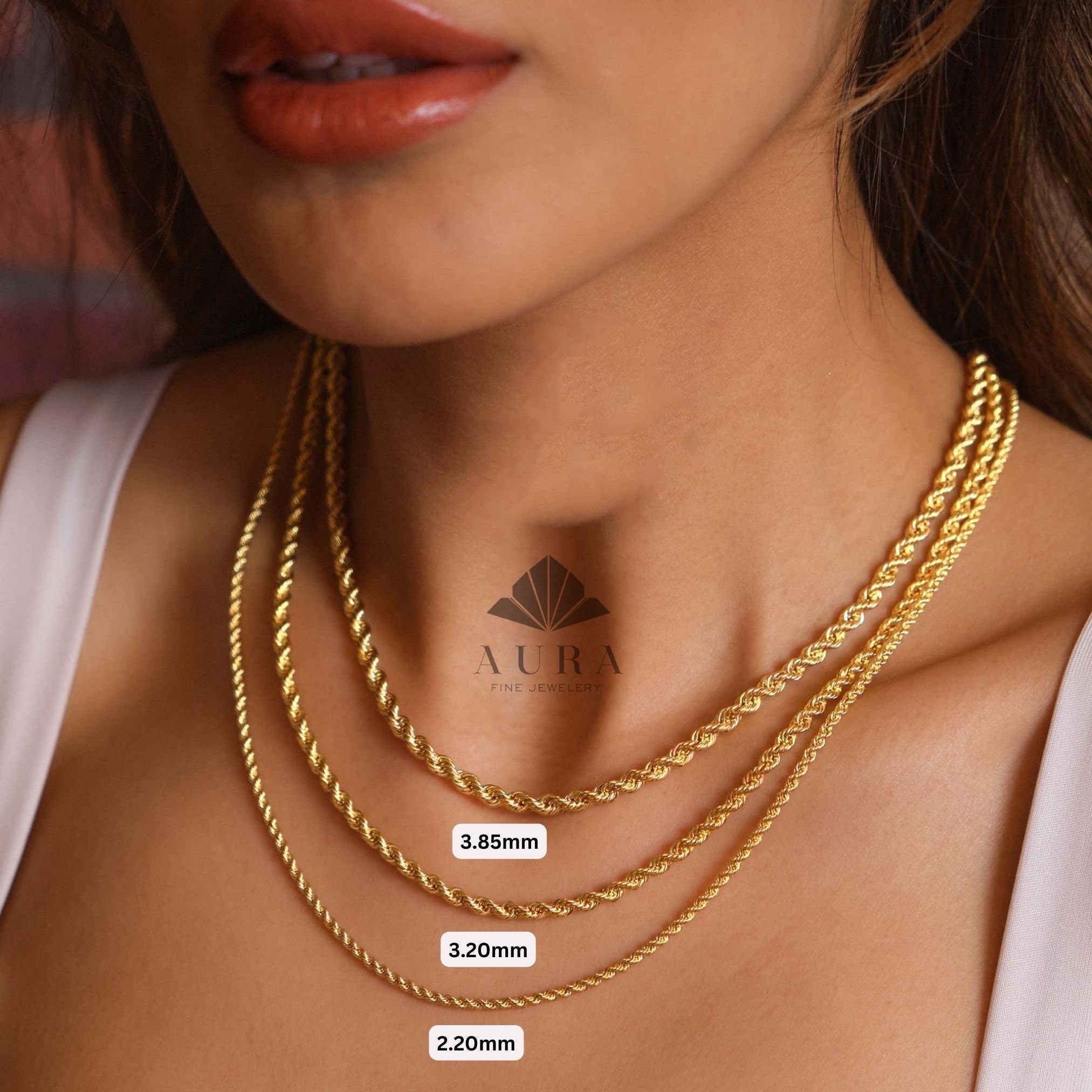 14k deals Gold Womens Rope chain